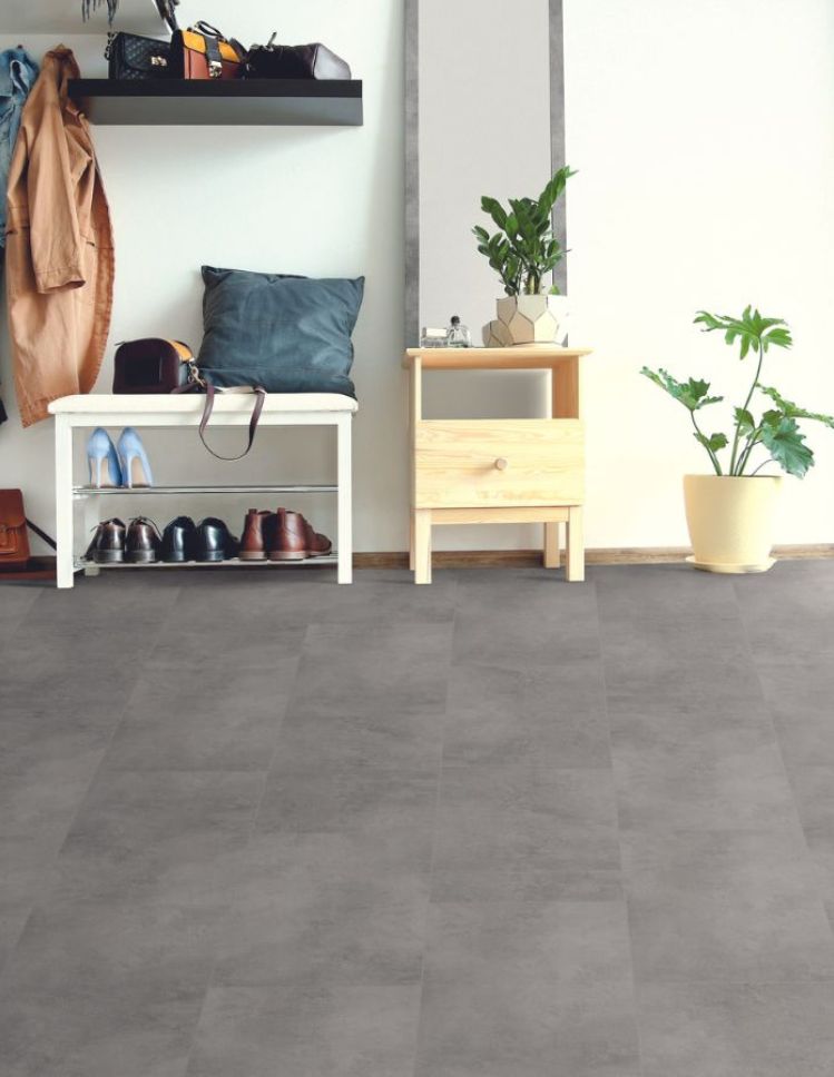 grey tile floors in an entryway