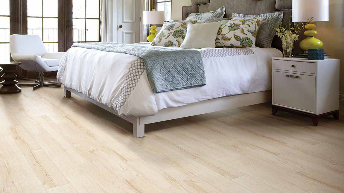 Laminate flooring in a bedroom
